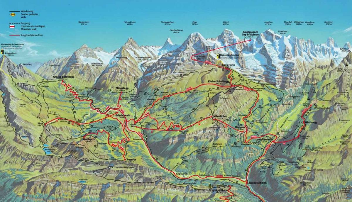 mapa ng hiking mapa switzerland