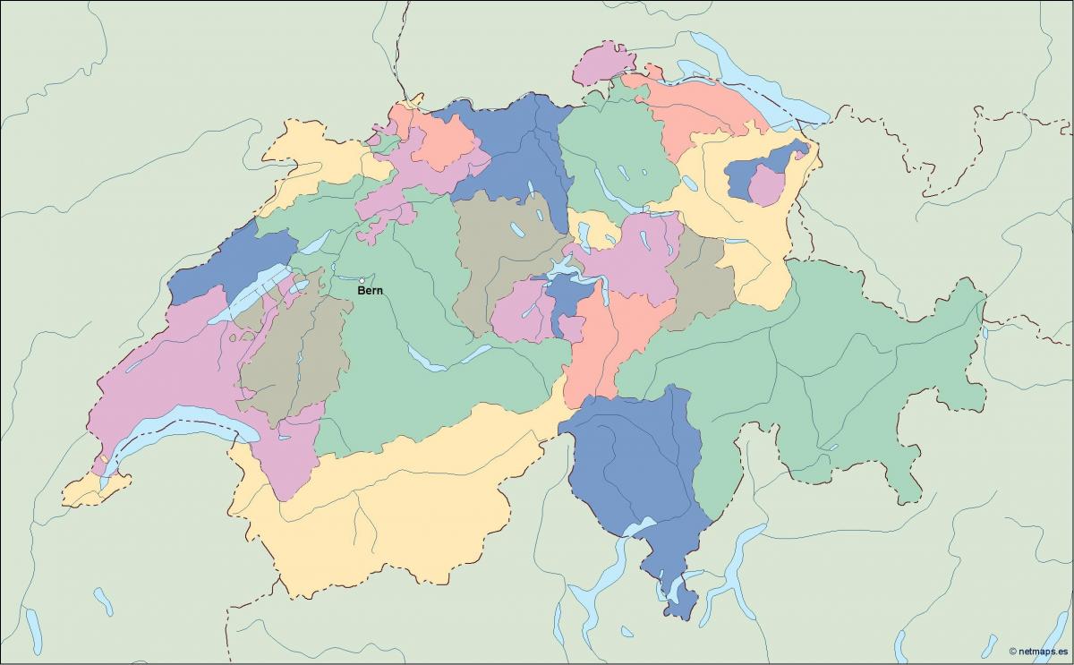 mapa ng pampulitikang mapa ng switzerland