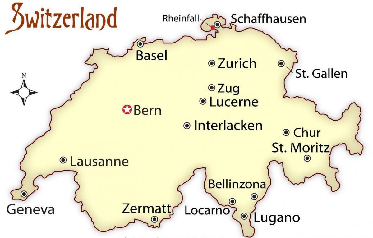 mapa ng switzerland capital 