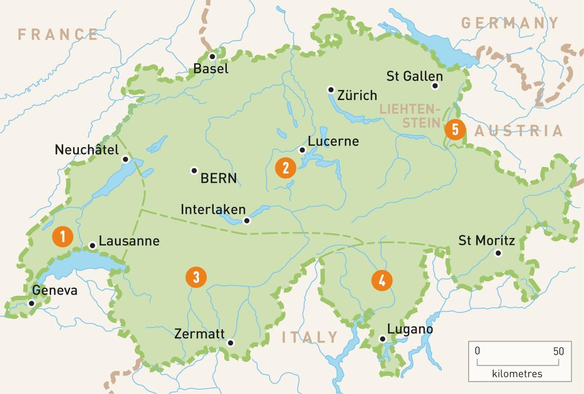 mapa ng rehiyon switzerland