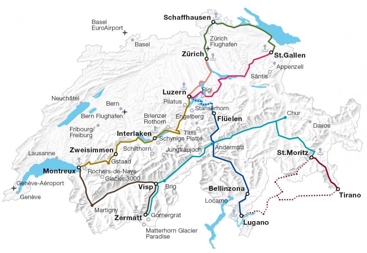switzerland tren ruta sa mapa