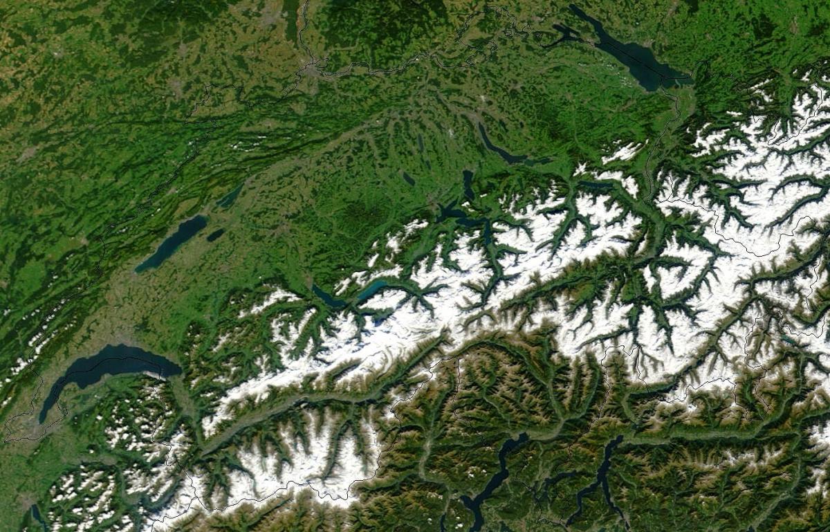 mapa ng switzerland satellite