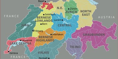 Mapa ng timog switzerland