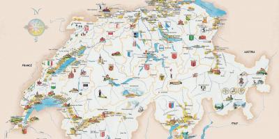 Pinupuntahan ng mga turista sa switzerland mapa
